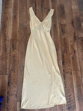 Abercrombie & Fitch Cream Slip Maxi Dress